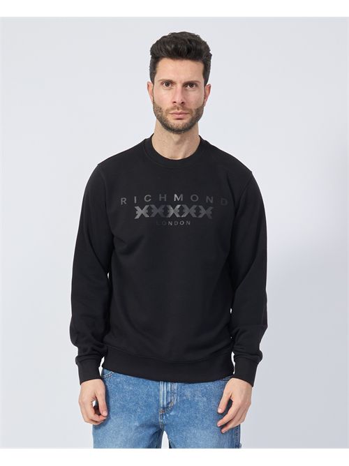 Sweat-shirt à col ras du cou Richmond X pour homme avec logo RICHMOND X | UMP25005FEBLACK